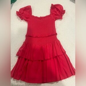 Katie J NYC raspberry Ruffle Kids Dress